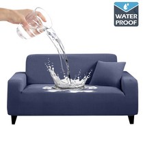 1인용 원룸 미니 소파 쇼파 방수 탄성 커버 일반 컬러 Non slip1 2 3/4 Seater 거실 슬립 가구 수호자, XL (235-300cm), 09 Navy