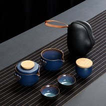 다기세트 다도 다구 휴대용 보이차 teaset 세라믹 찻주전자 여행 gaiwan 차 컵 찻잔 fine hand pot, 06
