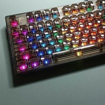 투명 키보드 lelelab crystal superx 키 캡 체리 프로필 abs keycaos 기계식 빈 키 캡, 검은색