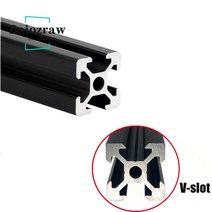 알루미늄 프로파일 파일쫄대 브라켓 각파이프 3D 프린터용 압출 성형 CNC 조각 슈팅 트랙 목공 블랙 2020 V 1 개, 4.250mm