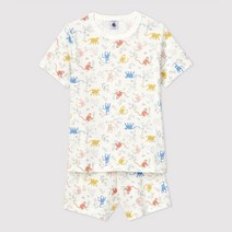 PETIT BATEAU [빠른배송] 남아 몽키 패턴 숏슬리브 파자마 세트