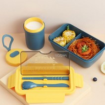 유치원 소풍 도시락통 샌드위치 어린이집 초등 학교 요거트 도시락 간식통, 4-도시락세트-네이비