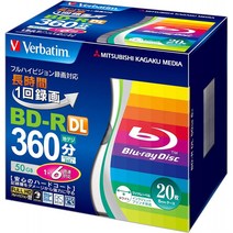 Verbatim 바베이타무 1 회 녹화 용 블루 레이 디스크 BD-R 50GB 20 장 화이트 프린터 블면 2 층 1-6 배속
