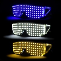 야광맨 LED 너무 화려해서 당황한 선글라스 1pcs [배터리 포함] 야광 LED 유튜브 안경, 02. [화이트]