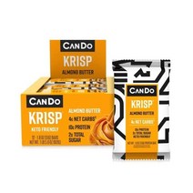CanDo Keto Krisp 케토 스낵 바 12팩 아몬드 버터 저탄수화물 저당분 고단백 글루텐 프리 바삭하고 하게 맛있는 건강식 대체품, 아몬드 버터_12개(1팩)