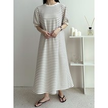 [비단소녀] 하리 단가라 퍼프 반팔 롱 원피스 여름 데일리룩 홈웨어 빅사이즈 (3color)