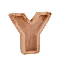 알파벳 동전 수집 저금통 상자 투명 돈통 종이학 전시 나무 우드 장식품 A to Z, Y