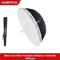 라앤모 스튜디오스탠드조명 AMBITFUL105cm 130cm 160cm 깊이 포물선 블랙 실버 화이트 반사 우산 스튜디오 라이트 디퓨저 커버 천 자외선 차단 파라볼릭, 160cm+Transparent Kit 6