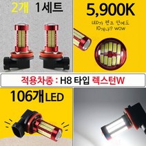 MDO8071 렉스턴W H8 타입 확산형 렌즈장착 LED 안개등 2개 1세트 차량안개등/자동차안개등/안개등세트/확산형안개등