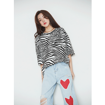 지브라 반팔 티