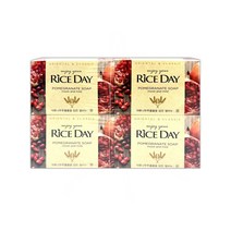 라이스데이 석류나무추출물을담은 쌀 비누 유 100g 4P 뷰티바 도브 오이 우유 로즈 세안, 1, 본상품선택