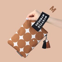마스마룰즈 마약 스트랩 파우치 - Brown big dot