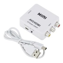 멀티 셋톱박스 AV RCA CVBS HDMI 호환 1080P 비디오 컨버터 미니 AV2HDMI 어댑터 컨버터 박스 HDTV 프로젝, 02 WHITE