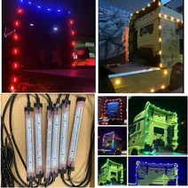 LED 깜박이는 트럭 앰비언트 라이트 24V 6 색 지붕 범퍼 도어 램프 1.2M 2.4M 스트립 트레일러 트럭 캐러, 06 24V yellow light_01 2.4M