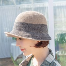 [디얼마미] 둥근 배색 벙거지 마 모자 미시 중년 여성 50대 엄마모자