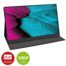 커브드 보조 노트북 듀얼 모니터 UPERFECT-13.3 인치 LCD 휴대용 초박형 1080P IPS FHD USB C 타입 디스플레이 핸드폰 XBOX 스위치 PS4 게이밍 화면, [02] 15.6inch FHD, [03] 미국 플러그