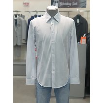 BON 23 S/S 봄 여름 스카이 블루 런던 스트라이프 트리코트 저지 세미 드레스 셔츠 BN3SBA610SB