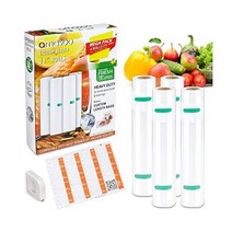 AMASOO Vacuum Sealer Bags Rolls for Food Food Keeper Seal | Cutter & labels 65ft BPA-Free Heavy D, Large 4 Rolls - 11x16.4