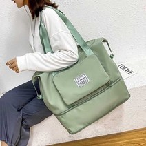 여행용 접이식 대용량 숄더백 더블백 짐가방 캠핑 빅사이즈 세컨백, 민트