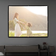 이동형 빔프로젝터 스크린(203x 152cm) 사무실빔 홈시어터 빔스크린 대형 가정용 캠핑용 차박 가정용빔 캠, 상세 참조