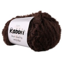 마마니트 소프트래빗 인조토끼털실 뜨개실, 18 다크브라운