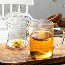 마티아 홈 인블룸 차 거름망 내열유리 티 머그컵 350ml 450ml 550ml