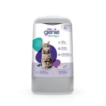 Litter Genie 이지 롤 통 - 고양이 배변 처리 시스템 - 고양이 배변 상자 처리 - 고양이 배변 스쿱 - 고양이 배변 봉투 - 실버