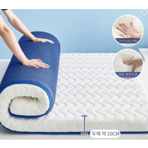쫀득토퍼 이불 쫀득매트 토퍼, _웨이브_그레이_120x200cm_두께_10cm