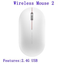 무선마우스 Xiaomi 무선 마우스 2/패션 블루투스 USB 연결 1000 인치 당 점 2.4GHz 광학 음소거 노트북 오피스 게임, 03 Wireless Mouse 2, 한개옵션1