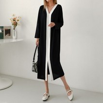 시크루즈 묘니 V배색 라인 루즈핏 원피스 BDOE846