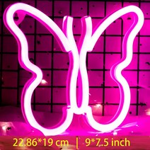 영업중 OPEN LED 오픈 네온 사인 24 보드 간판 광고판 나비 모양 벽 홈 침실 파티 장식 램프 생일 그릴 휴일 선물 야간 조명 586EA 2, 08 HD-Pink