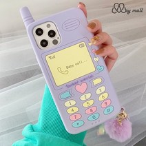 아이폰 전기종 귀여운 전화기 휴대폰 안테나 모양 귀여운 키링 실리콘 젤리 범퍼 케이스