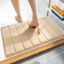 욕실세트 욕실소품 화장실용품 호텔욕실용품 욕실공사 화장실공사 욕실 고흡수성 메모리폼 카페트 흡수성 바닥 매트 미끄럼 방지 카페트 욕조 측면, 직사각형 - 카키색, 50x80cm