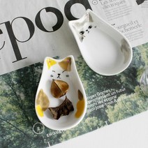 일러스트간장종지 고양이종지 소스그릇 2종 세트, 기본