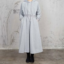 벅시루 여성 트레이닝 후드 허리밴딩 속기모 원피스