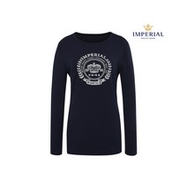 [임페리얼] 여성 왕관프린트 라운드 티셔츠 네이비 (PTZ130149)