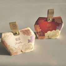 고급스런 가죽 구디백 2컬러(10cm×10cm×14cm) 어린이집 답례품 선물 포장 상자, 크림