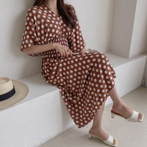 [바보사랑] 겟잇미 니페 허리밴딩 도트 캐주얼 롱원피스 [겟잇미]