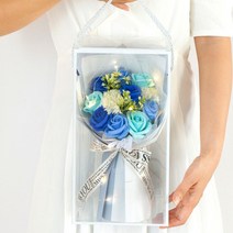 아르띠콜로 러블리 송송 장미 LED 꽃다발, 블루