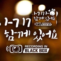 뉴리웹 자동차스티커 아기가함께있어요 토끼 블랙박스 화이트 차량용스티커주문제작 아기가타고있어요 스티커, 읒)자동차스티커아기가함께있어
