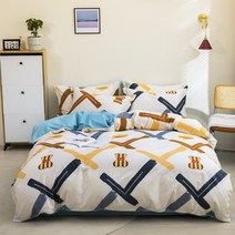 북유럽 침대 4 피스 코튼 100 작은 신선한 퀼트 커버 침대 시트 퀼트 커버 침대 모자 기숙사 3 피스 세트