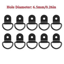 D 모양 타이 다운 앵커 링 20 개10 개 자동차 트럭 트레일러 RV 보트용 철 스테인레스 스틸화물, 10PCS Black 6.5mm