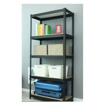 신한앵글랙 스마트랙 5단(검정) 조립식 다용도 세탁기 건조기 실외기실 아파트베란다 대피실 철제앵글 창고 렉 수납 철제선반 코스트코고릴라랙 팬트리 펜트리 600X450 (가로X세로), 1개