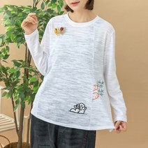 [디얼마미] 당근 토끼 티셔츠 미시옷 빅사이즈 엄마옷 중년 여성 마담
