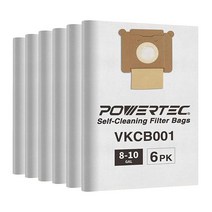 POWERTEC 75043 P3 Vacmaster VK811PH VK1011SIWTH 9PK 용 플리스 필터 백, 6 Pack