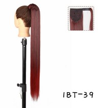 포니테일 AZQUEEN-스트레이트 합성 헤어 피스 포니 테일 85cm 슈퍼 롱 랩 어라운드 클립 헤어 익스텐션 포니 테일 데일리웨어, 01 55CM, 45 D-25