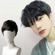 남자 댄디컷 가발 앞머리 정수리 탈모 자연스러운 숱, 상품선택, 내츄럴블랙