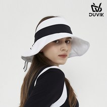 듀빅 여성 배색 포인트 와이드 챙 모자 DC3WAP001WH, FREE, 화이트