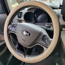 차차차 쌍용 투톤 순정형 핸들커버 렉스턴 스포츠 로디우스 액티언 카이런 코란도 티볼리 토레스, 핸들커버_원형_타공_투톤_코튼베이지_블랙