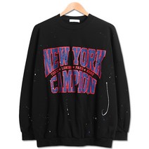 워싱 페인트 프린팅 오버핏 맨투맨 (SO036)